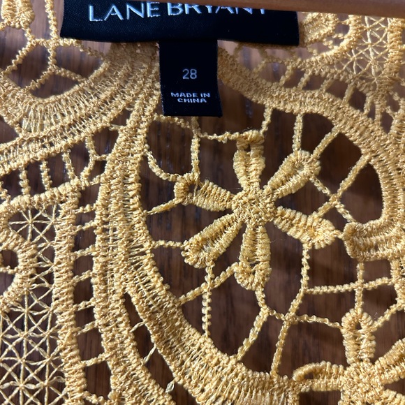 Lane Bryant lace top.  Size 28.  Beautiful gold color. - Picture 2 of 4